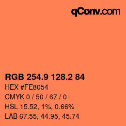 Color code: RGB 254.9 128.2 84 | qconv.com