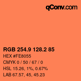 Color code: RGB 254.9 128.2 85 | qconv.com