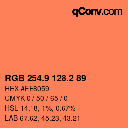 Color code: RGB 254.9 128.2 89 | qconv.com