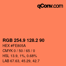Color code: RGB 254.9 128.2 90 | qconv.com