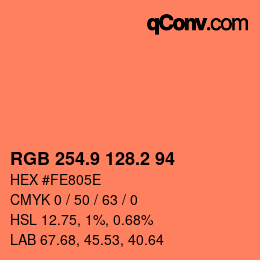 Color code: RGB 254.9 128.2 94 | qconv.com
