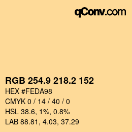 Color code: RGB 254.9 218.2 152 | qconv.com