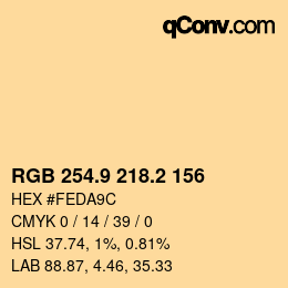 Color code: RGB 254.9 218.2 156 | qconv.com