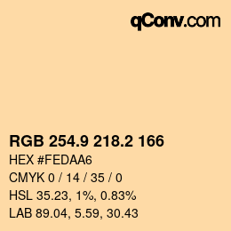 Farbcode: RGB 254.9 218.2 166 | qconv.com