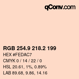 Color code: RGB 254.9 218.2 199 | qconv.com