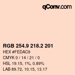 Color code: RGB 254.9 218.2 201 | qconv.com