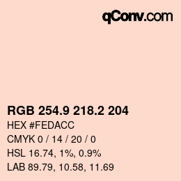 Color code: RGB 254.9 218.2 204 | qconv.com