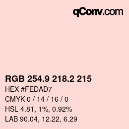 Color code: RGB 254.9 218.2 215 | qconv.com