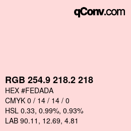 Color code: RGB 254.9 218.2 218 | qconv.com