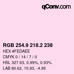 Color code: RGB 254.9 218.2 238 | qconv.com