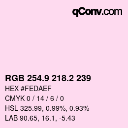 Color code: RGB 254.9 218.2 239 | qconv.com