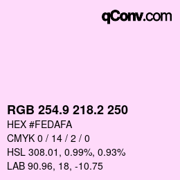 Color code: RGB 254.9 218.2 250 | qconv.com