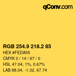 カラーコード: RGB 254.9 218.2 85 | qconv.com