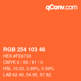 カラーコード: RGB 254 103 48 | qconv.com
