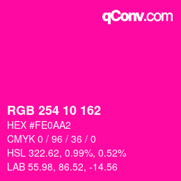Color code: RGB 254 10 162 | qconv.com