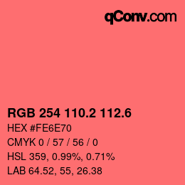 カラーコード: RGB 254 110.2 112.6 | qconv.com