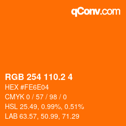 カラーコード: RGB 254 110.2 4 | qconv.com