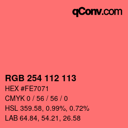 Color code: RGB 254 112 113 | qconv.com