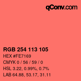 Color code: RGB 254 113 105 | qconv.com