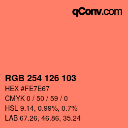 Color code: RGB 254 126 103 | qconv.com