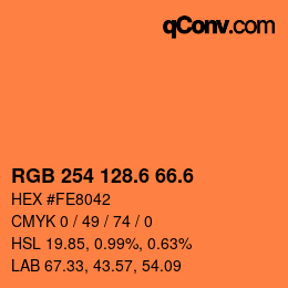 カラーコード: RGB 254 128.6 66.6 | qconv.com