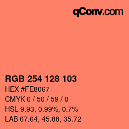 Color code: RGB 254 128 103 | qconv.com