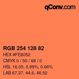 Color code: RGB 254 128 82 | qconv.com