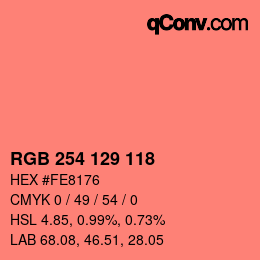 Color code: RGB 254 129 118 | qconv.com