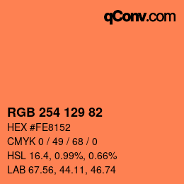 Color code: RGB 254 129 82 | qconv.com