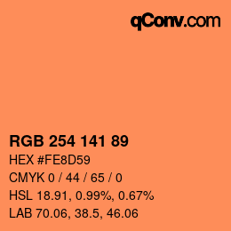 Color code: RGB 254 141 89 | qconv.com