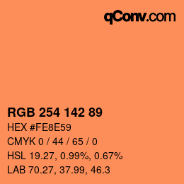 カラーコード: RGB 254 142 89 | qconv.com