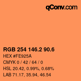 カラーコード: RGB 254 146.2 90.6 | qconv.com