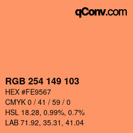 Color code: RGB 254 149 103 | qconv.com