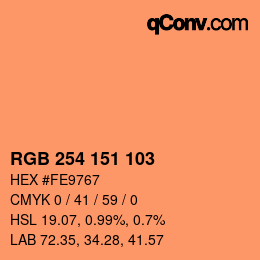 Color code: RGB 254 151 103 | qconv.com