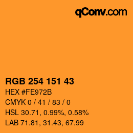 Código de color: RGB 254 151 43 | qconv.com