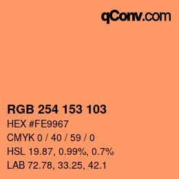 Color code: RGB 254 153 103 | qconv.com