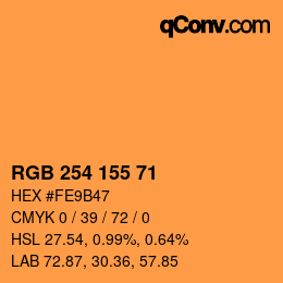 Color code: RGB 254 155 71 | qconv.com