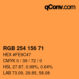 Color code: RGB 254 156 71 | qconv.com