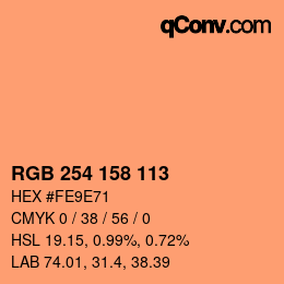 Color code: RGB 254 158 113 | qconv.com