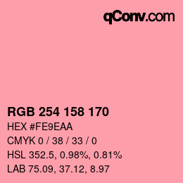 カラーコード: RGB 254 158 170 | qconv.com