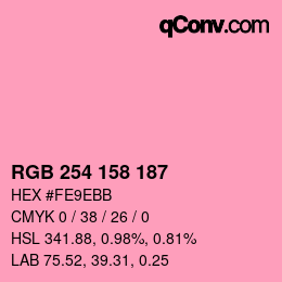 カラーコード: RGB 254 158 187 | qconv.com