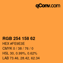 Color code: RGB 254 158 62 | qconv.com