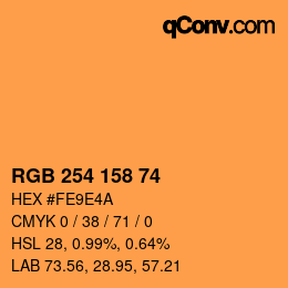 Color code: RGB 254 158 74 | qconv.com