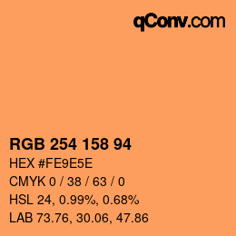 Color code: RGB 254 158 94 | qconv.com