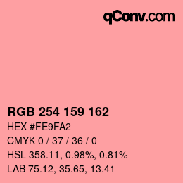 Color code: RGB 254 159 162 | qconv.com