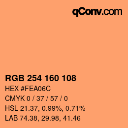 Color code: RGB 254 160 108 | qconv.com