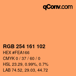 カラーコード: RGB 254 161 102 | qconv.com