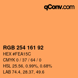 Color code: RGB 254 161 92 | qconv.com