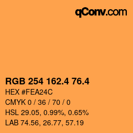 カラーコード: RGB 254 162.4 76.4 | qconv.com