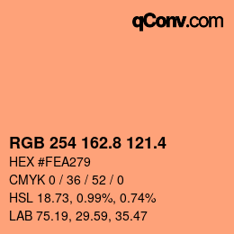 カラーコード: RGB 254 162.8 121.4 | qconv.com